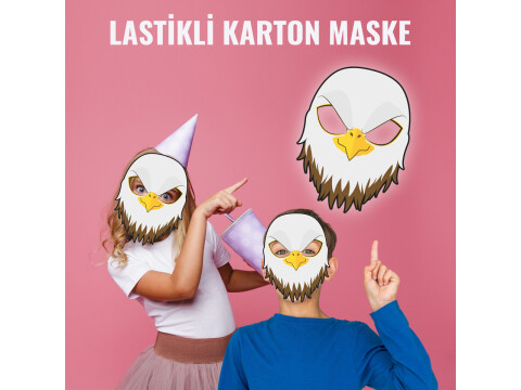Çocuklar için Kartal Karton Maske (Kullanıma Hazır)