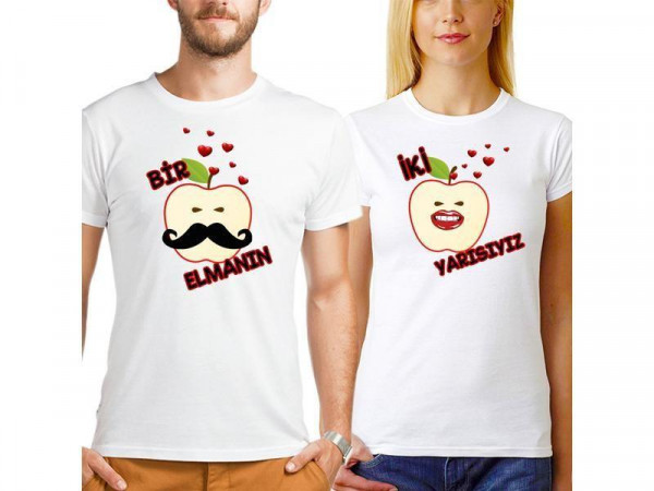 Sevgili Tişörtleri - Bir Elmanın İki Yarısıyız