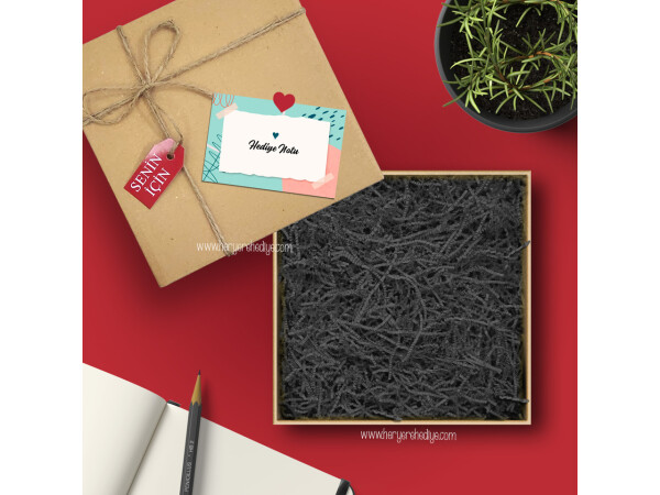 (11cm x 11cm x 11cm) İçi Dolgulu Özel Hediye Kutusu + Hediye Notu