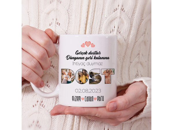 Dosta Hediye Fotoğraf Baskılı Kupa Bardak