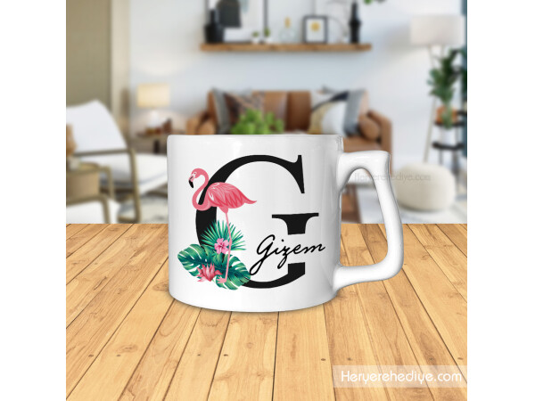 Flamingo Tasarımlı Lüks Kupa Bardak