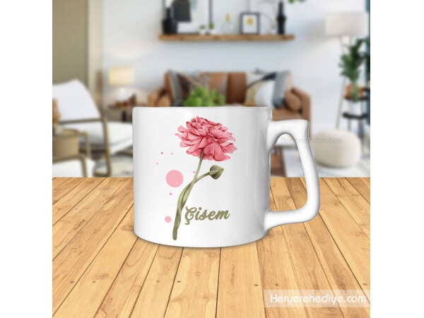 Kasımpatı Tasarımlı Lüks Kupa Bardak