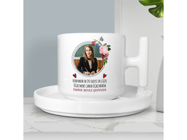 Öğretmenler Günü Hediyesi Resimli Çay Fincanı