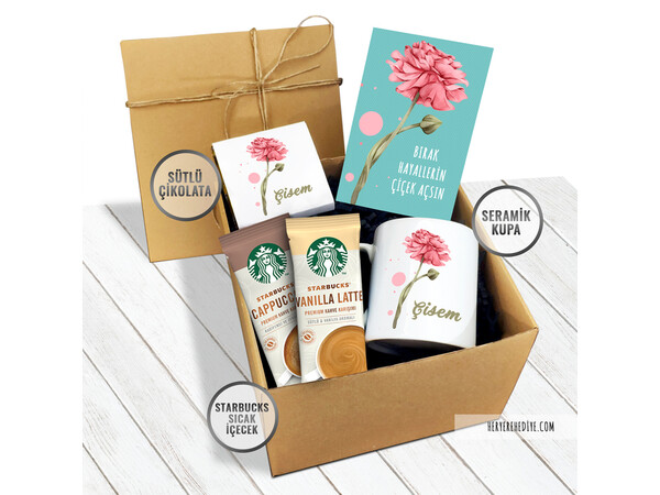 Kasımpatı Tasarımlı Kupa Çikolata Konsept Hediye Kutusu Model 42