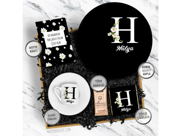 Papatyalı Harf Konsept Hediye Kutusu Model 254