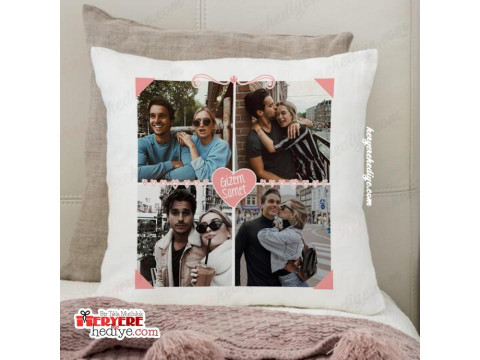 Sevgililer Günü Hediyesi dört fotoğraflı yastık