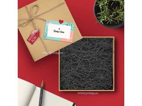 (15cm x 15cm x 15cm) İçi Dolgulu Özel Hediye Kutusu + Hediye Notu