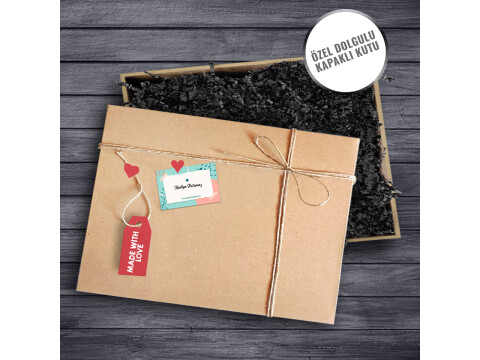 (25cm x 35cm x 12cm) İçi Dolgulu Özel Hediye Kutusu + Hediye Notu