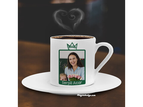 Kraliçe-Kral Tasarımlı Öğretmenler Günü Hediyesi Kahve Fincanı