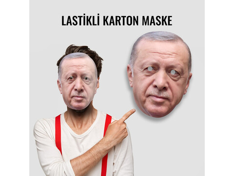 Recep Tayip Erdoğan Karton Yüz Maskesi (Kullanıma Hazır)