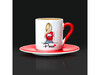 Kişiye Özel Figürlü Kırmızı Türk Kahvesi Fincanı